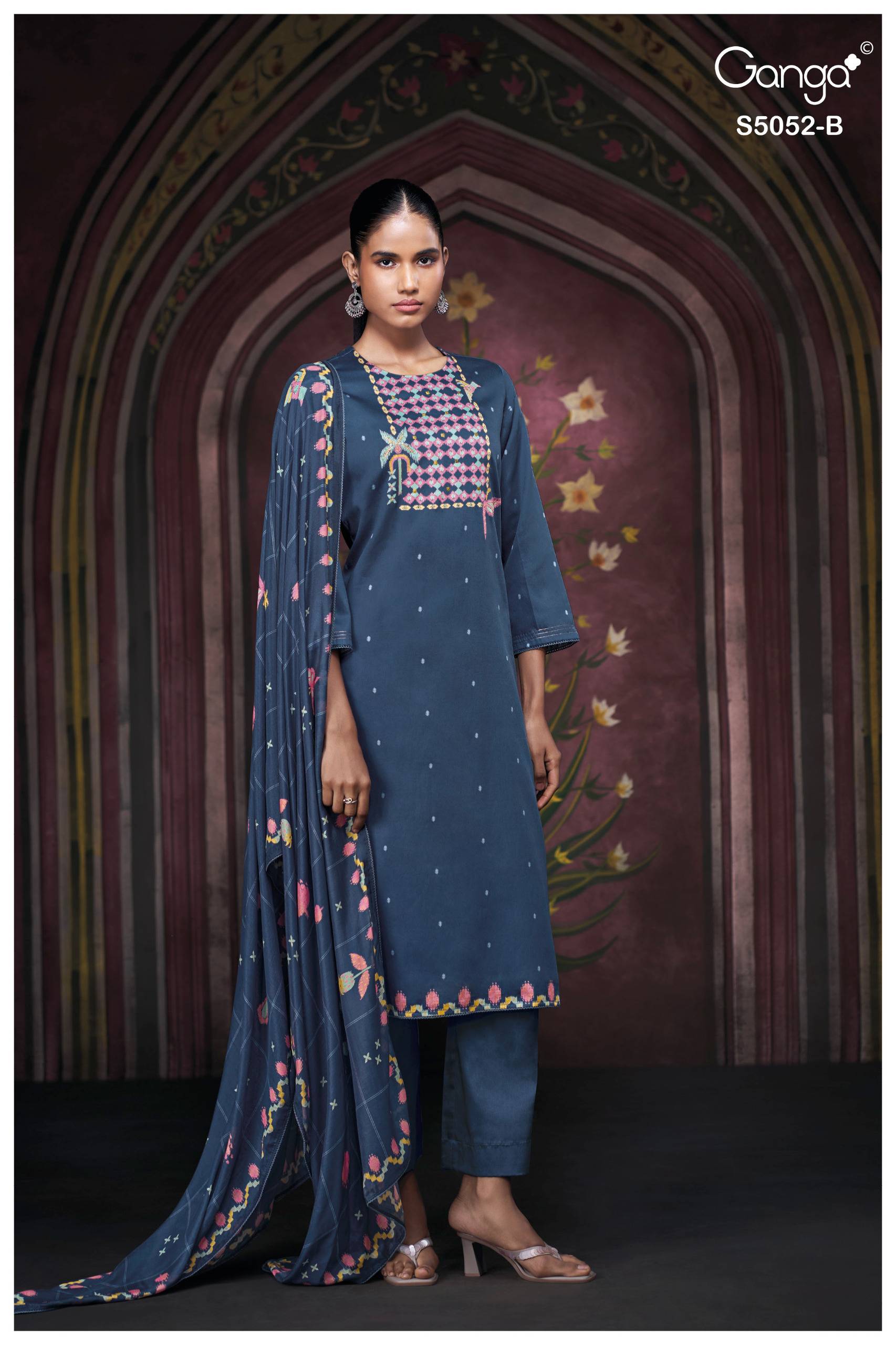 NYRISHA 5052 SERIES BY GANGA FASHION Beautiful Colourful COTTON SATIN Dresses At Wholesale Price